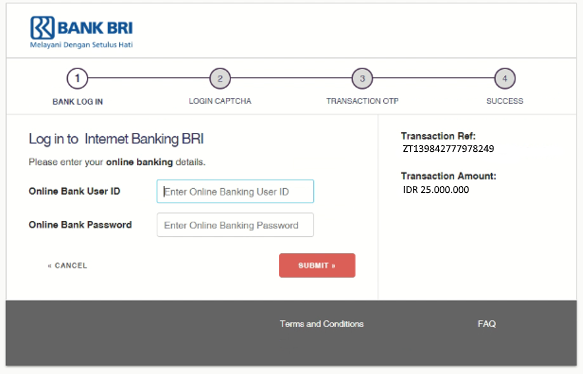 Zentrader Bank BRI Transfer
